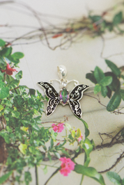 Miah Mystic Topaz Butterfly Pendant