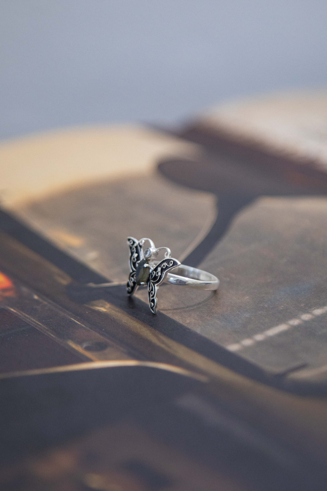Labradorite Miah Butterfly Ring