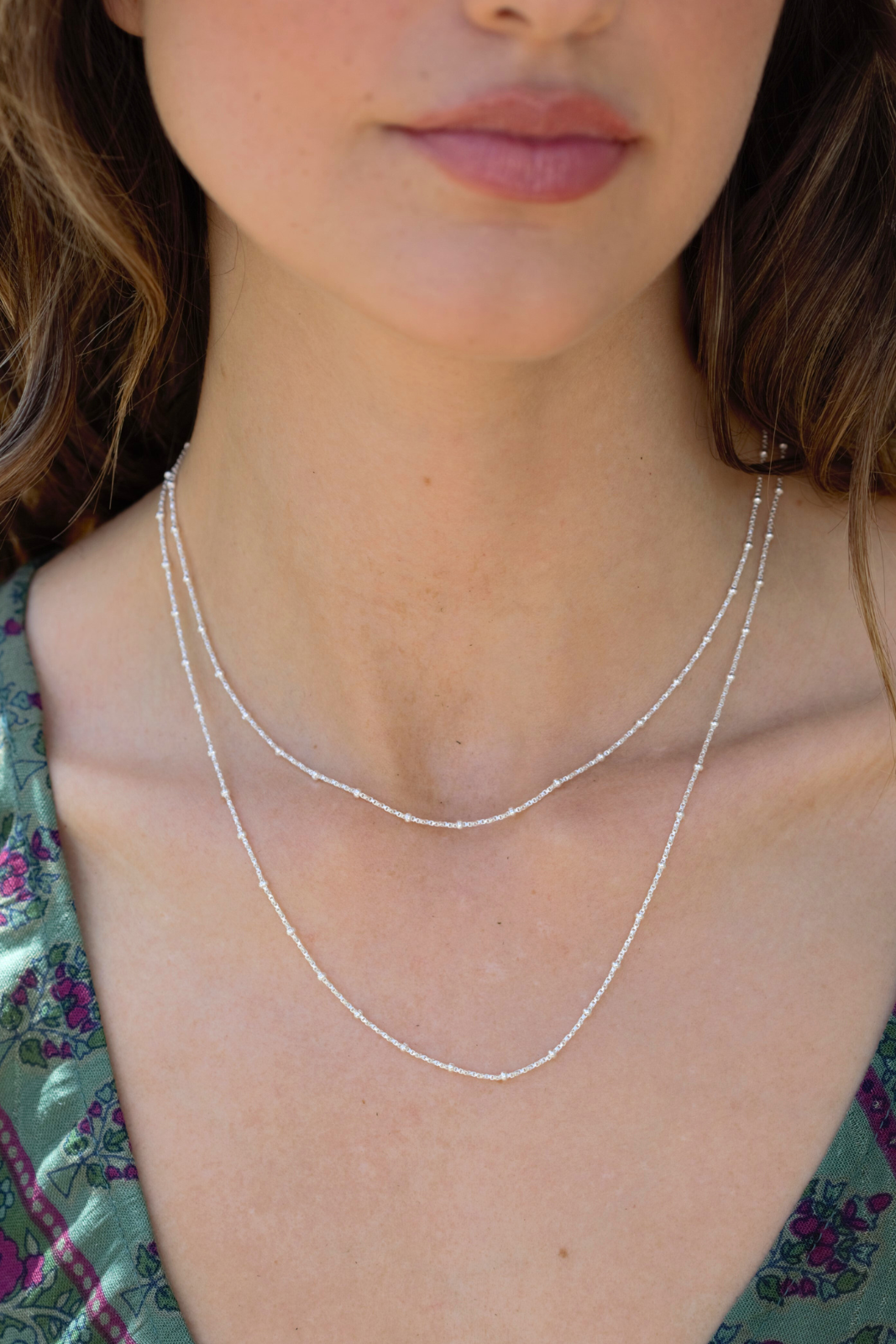 Silver satellite deals chain necklace