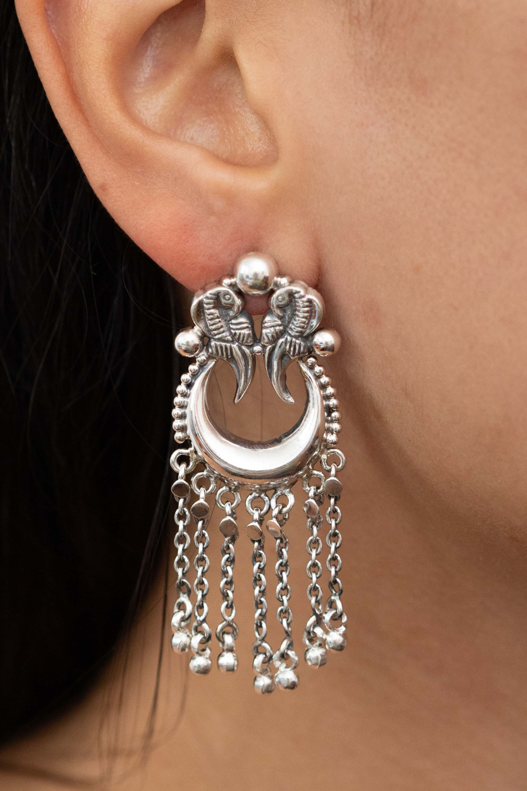 Indian Bell chain drop earrings