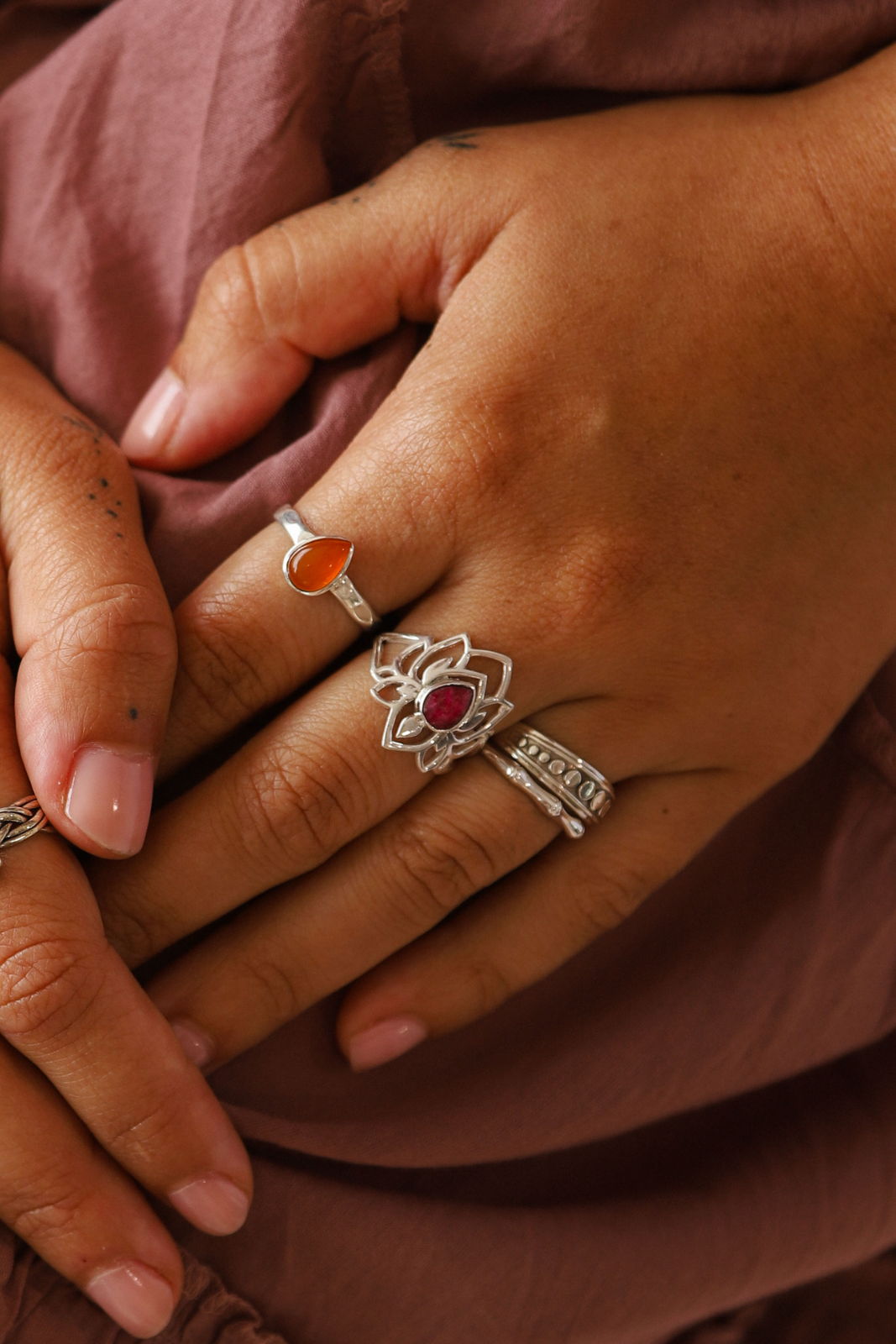 Ruby Lotus Ring