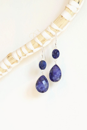 Blue Stone Statement Earrings