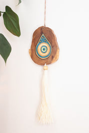 Wooden Teardrop Hanging with Tassel