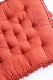 Rust Fringed Floor Cushion