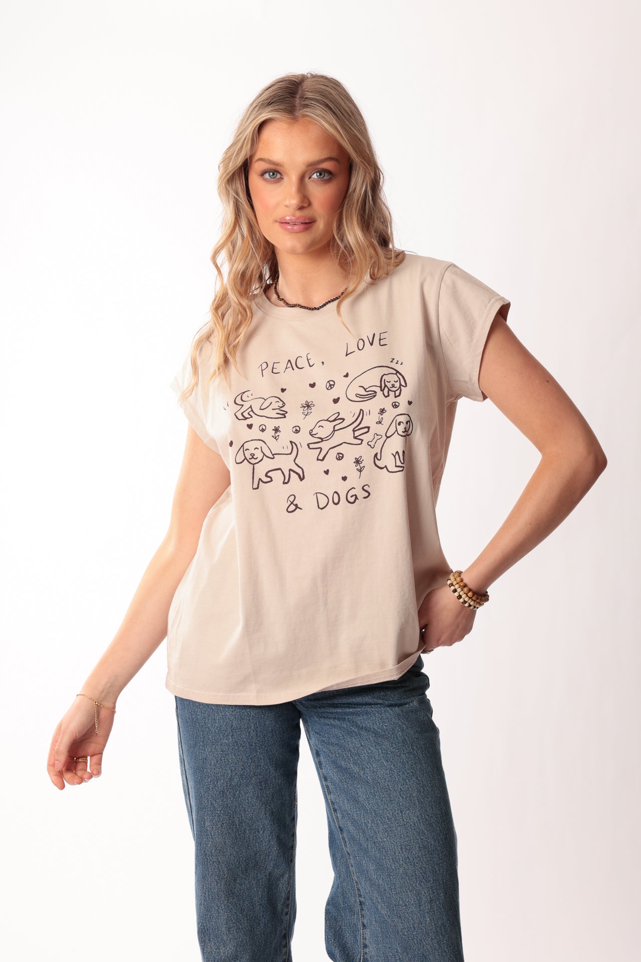 Peace Love & Dogs Tee