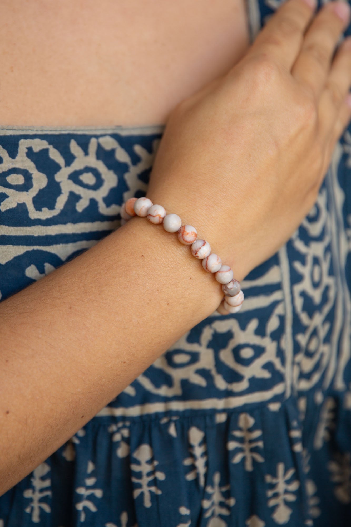 Pink Jasper Beaded Bracelet