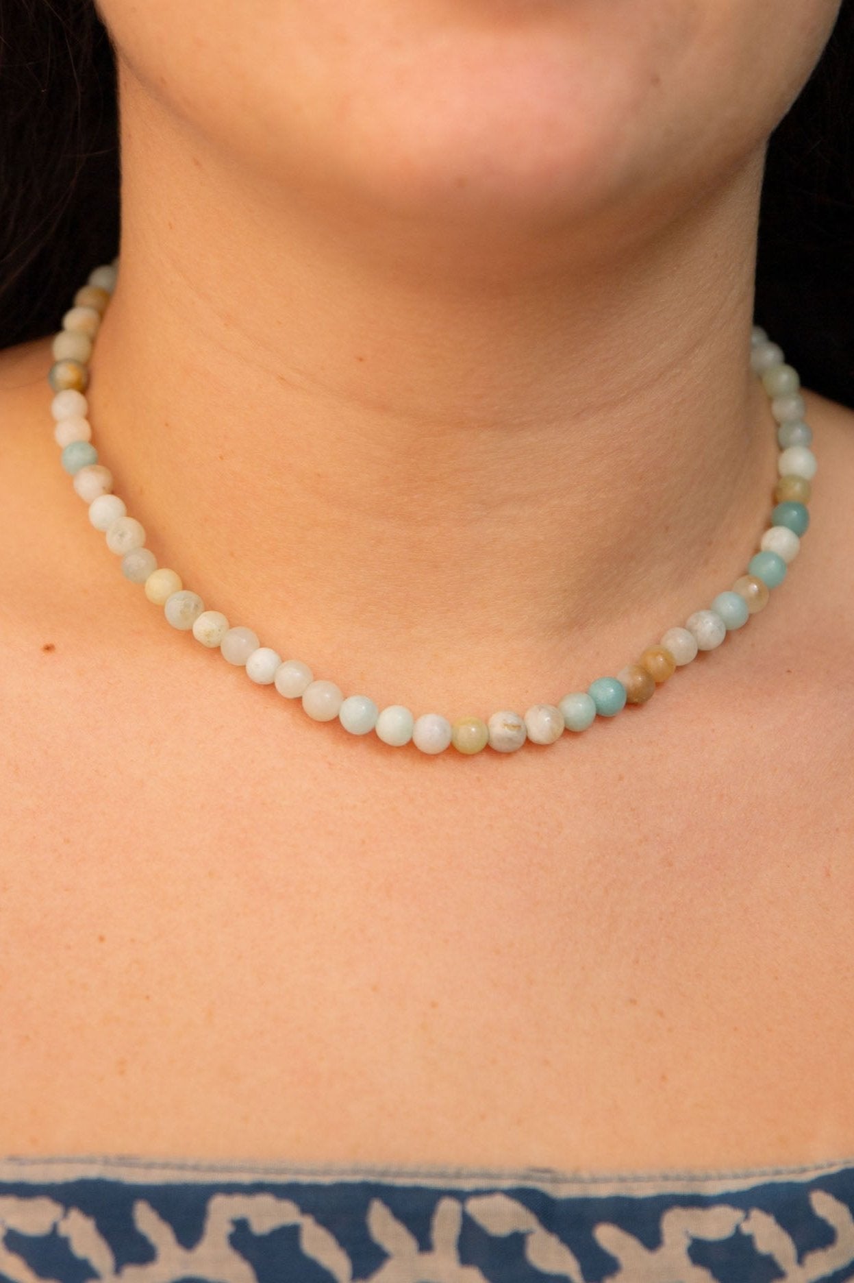 Amazonite and Moonstone Beaded Necklace