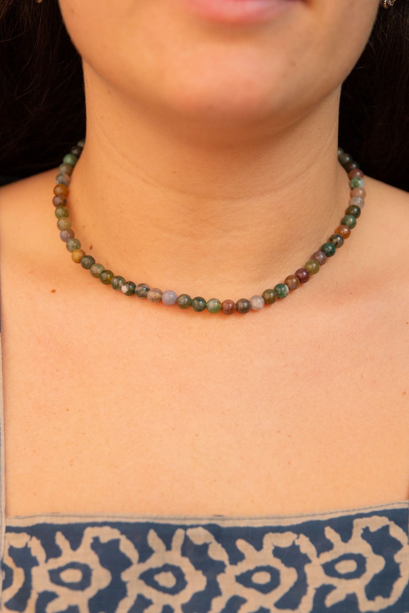 Indian Agate Beaded Necklace