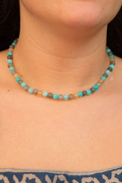 Aqua Labradorite Beaded Necklace