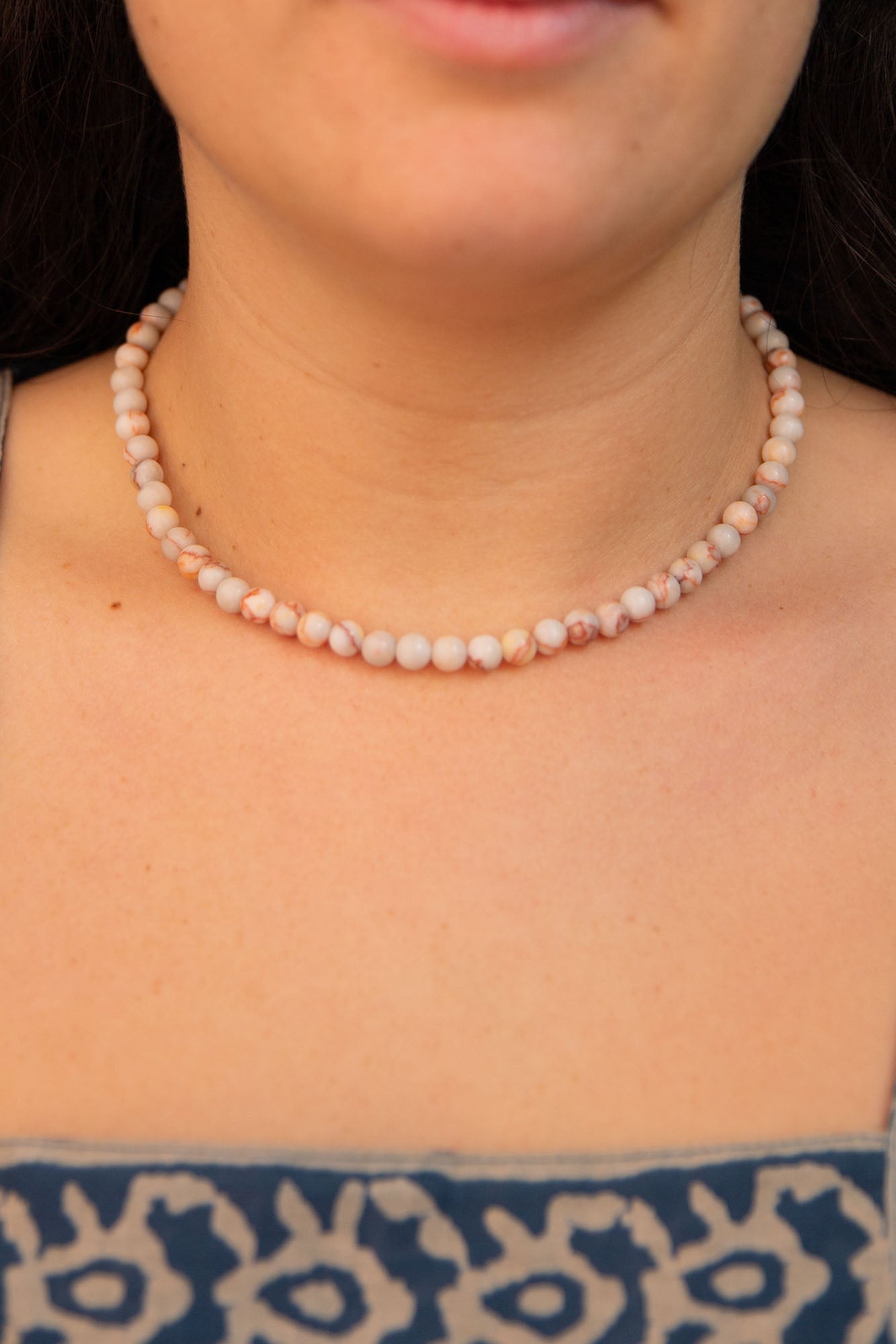 Pink Jasper Beaded Necklace