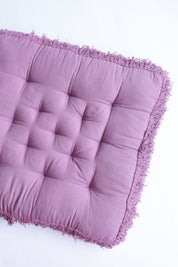 Deep Lilac Fringed Floor Cushion