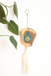 Wooden Hamsa Hanging With Tassel