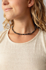 Hematite and Black Onyx Beaded Necklace