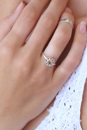 Citrine Flower Ring
