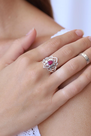 Ruby Lotus Ring