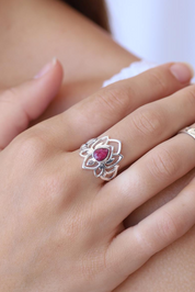 Ruby Lotus Ring