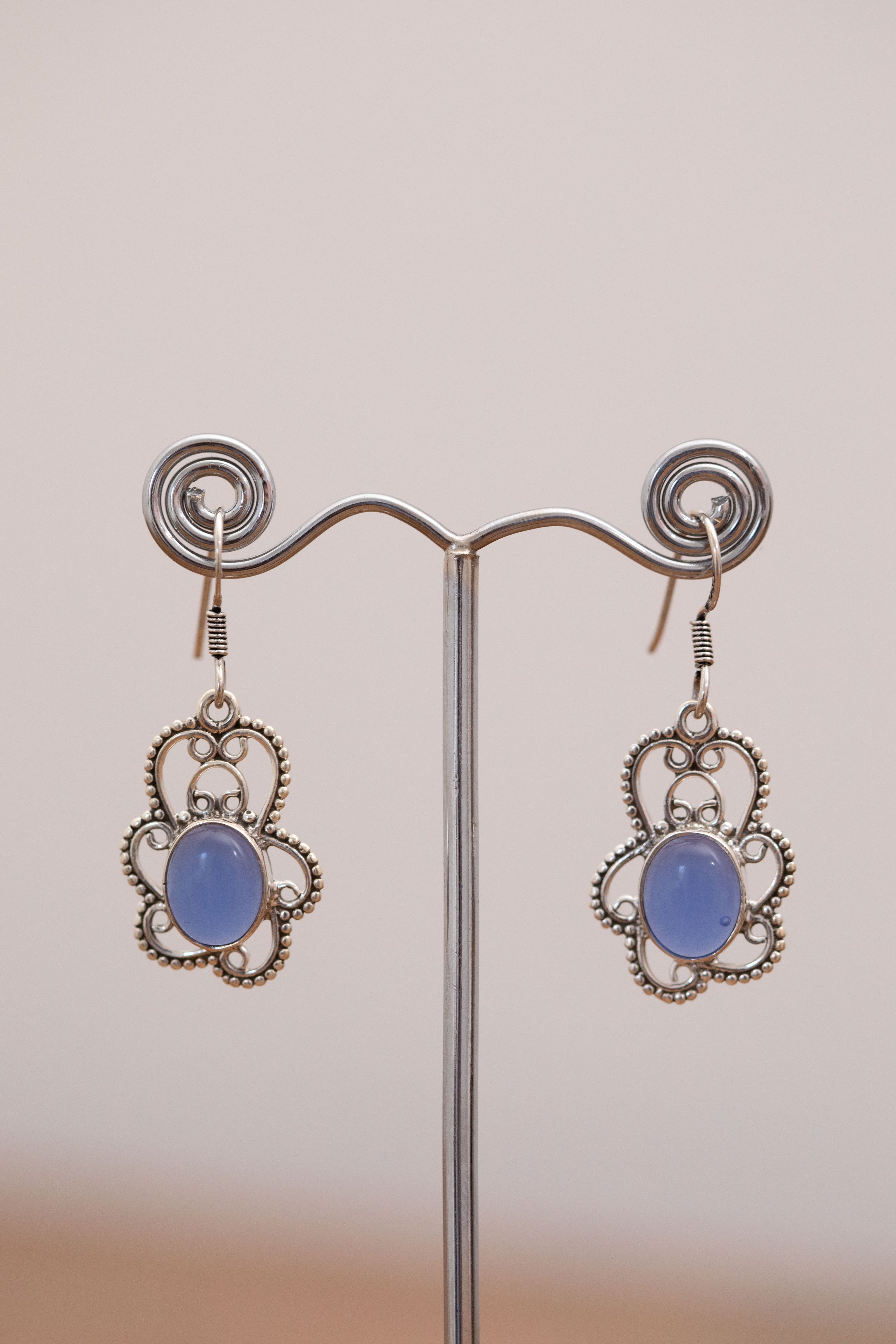 Blue Calcite Jade Earrings