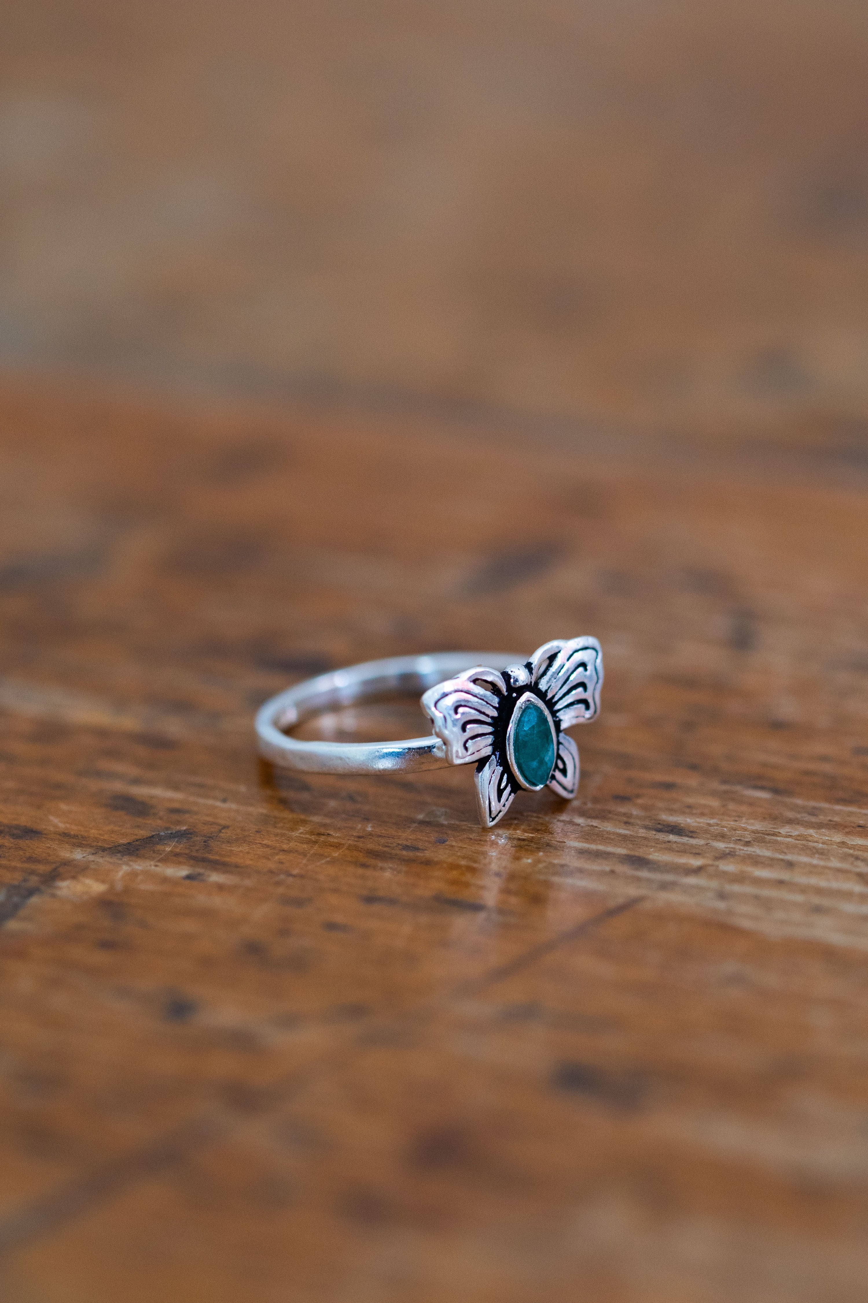 Lani Emerald Butterfly Ring