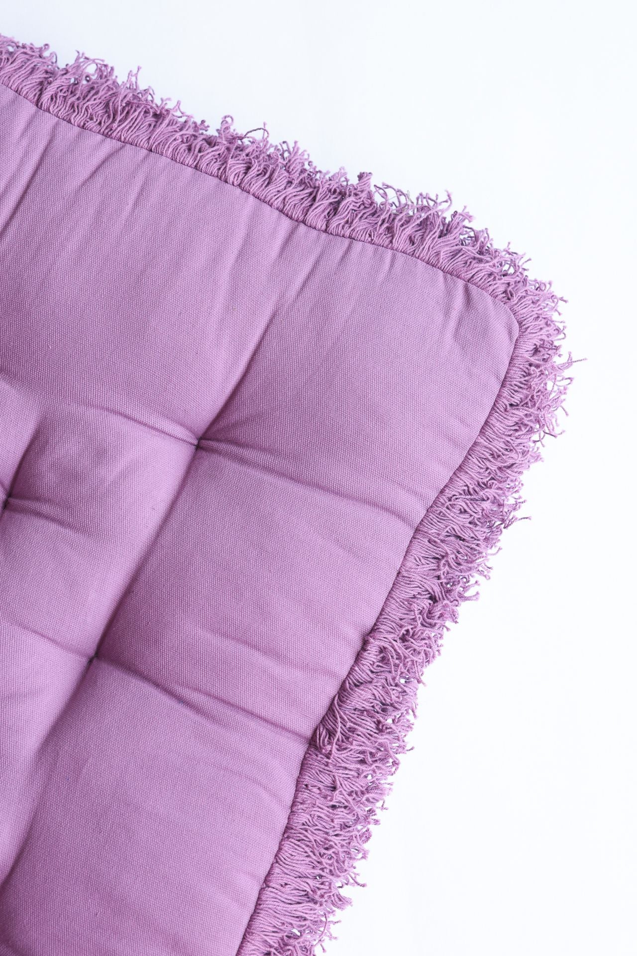 Deep Lilac Fringed Floor Cushion