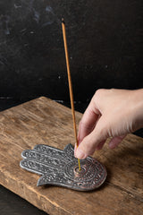 Hamsa Silver Incense Holder