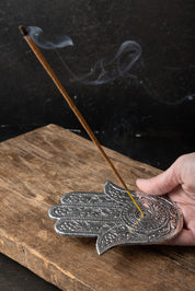 Hamsa Silver Incense Holder