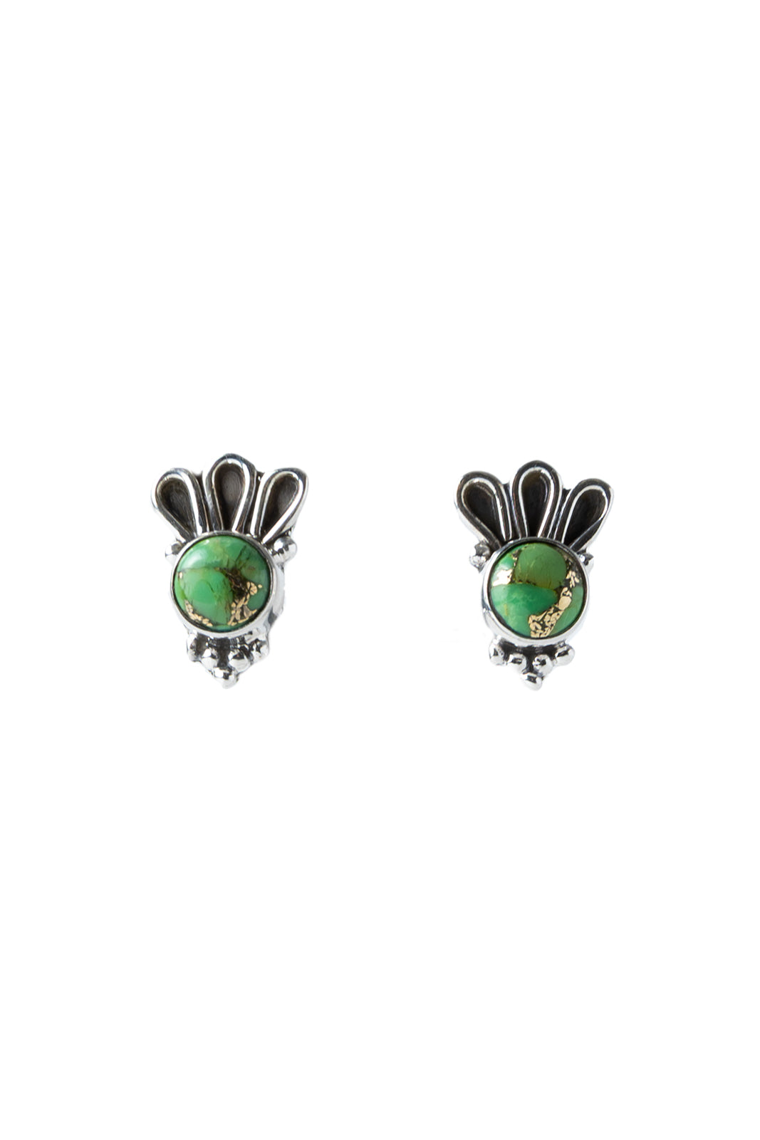 Farah Green Copper  Turquoise Studs