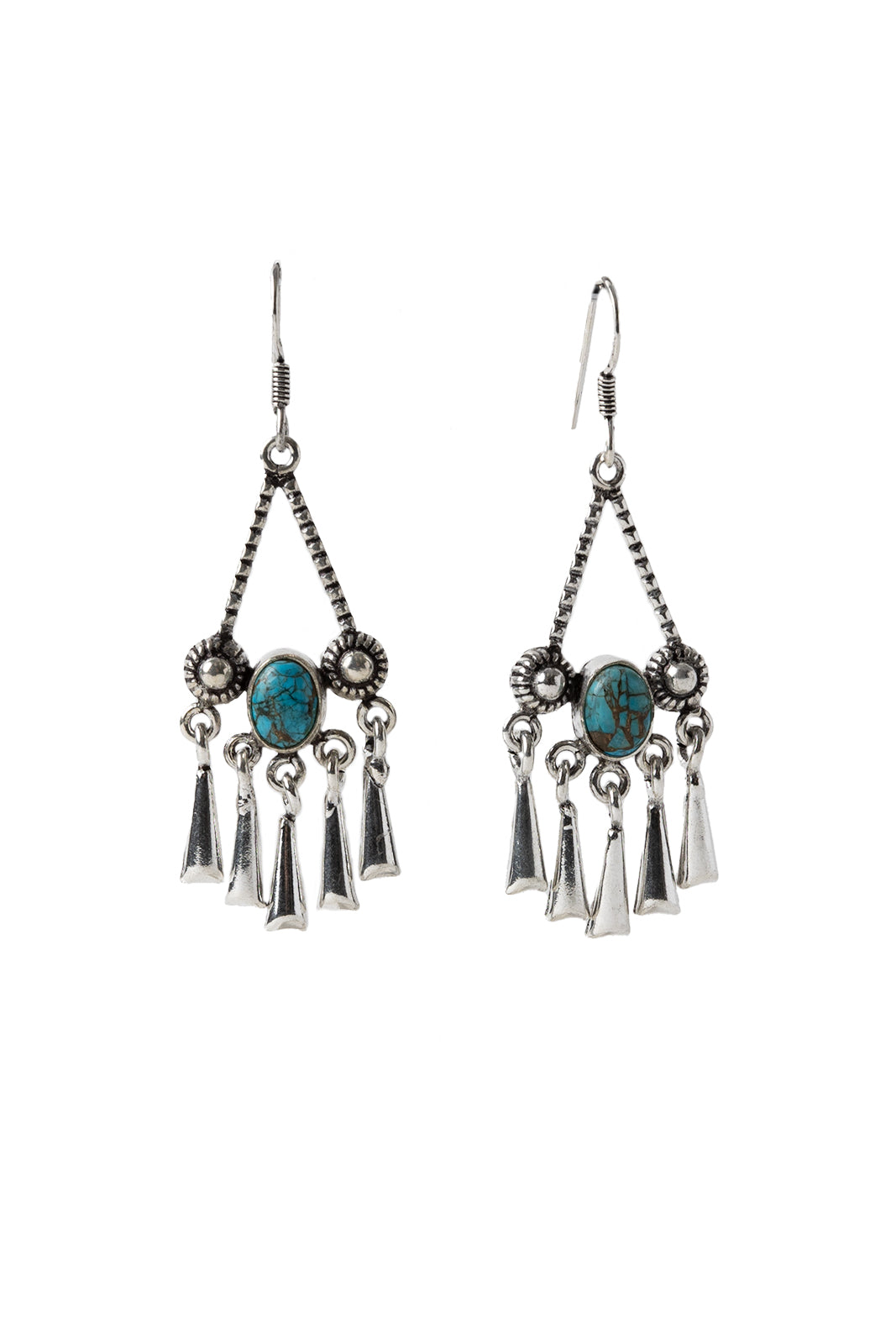 Blue Copper Turquoise Charm Earrings