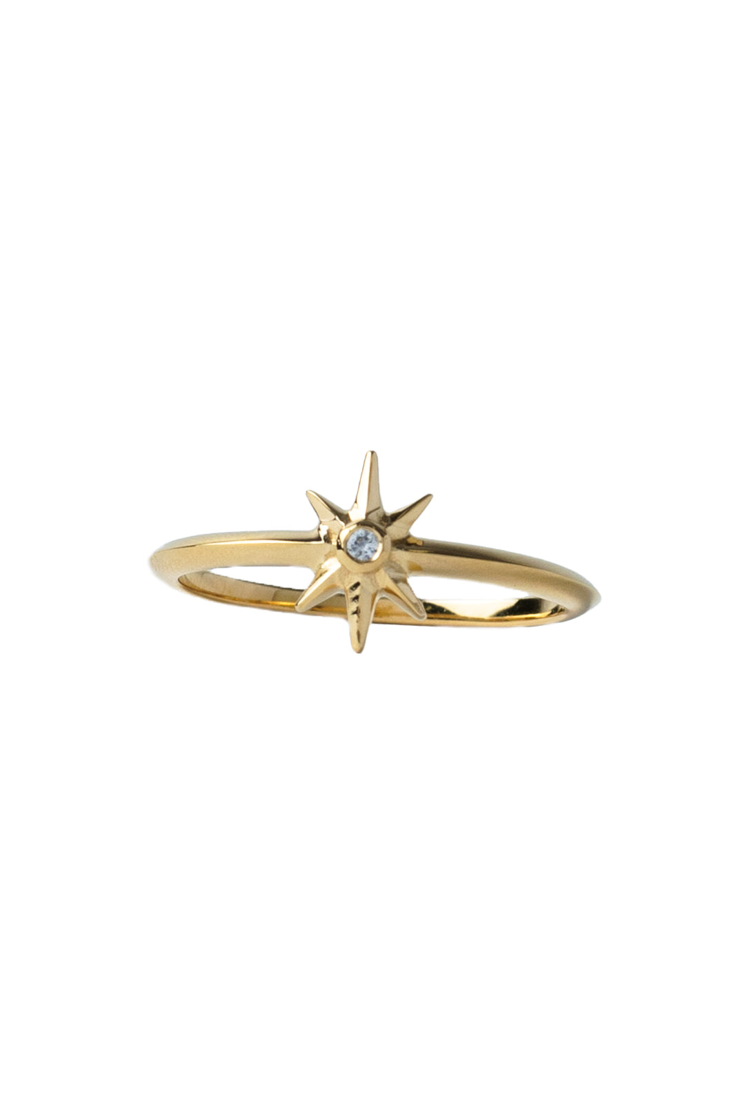 Gold Six Point Star Ring